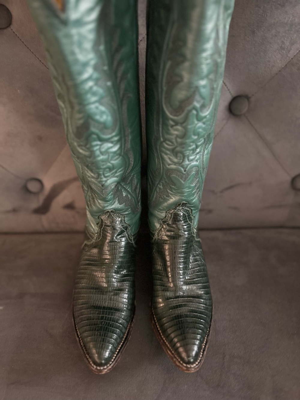 Vintage Women’s Justin Lizard Western Boots